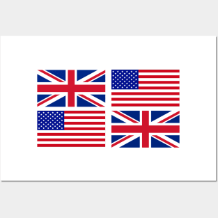 The American and United Kingdom Flag x2 Posters and Art